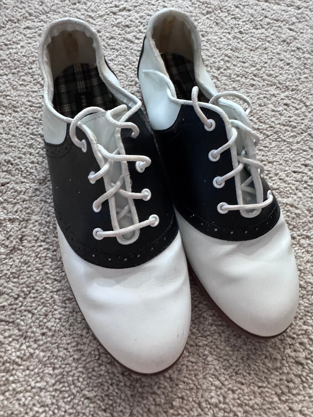 Y2K Predictions Black & White Lace Up Saddle Shoes Women's Size 10 Oxfords